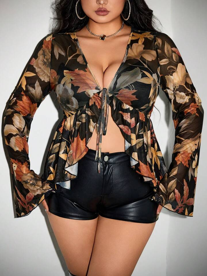 Sexy Plus Top Fall  | SHEIN