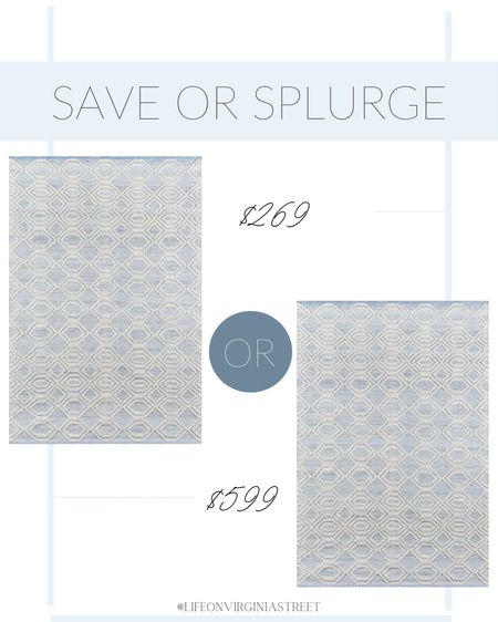 Loving both the save and splurge version of this light blue and ivory rug! In fact, I’m pretty sure they’re the same rug. Price shown is for the approximately 8x10 size, but all retailers offer it in several other sizes as well! Perfect for a bedroom, living room or covered outdoor living space!
.
#ltkhome #ltksalealert #ltkstyletip #ltkseasonal coastal rugs, coastal decor, beach house rug ideas, light blue rugs 

#LTKSeasonal #LTKSaleAlert #LTKHome