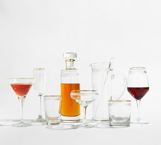 Etched Gold Rim Coupe Glasses - Set of 4 | Pottery Barn (US)