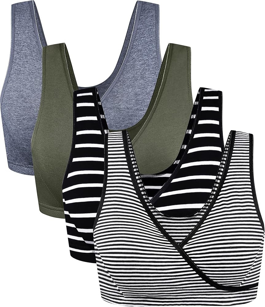 CAKYE 4 Pack Nursing Sleep Bras for Maternity and Breastfeeding Comfort Cotton Bralette | Amazon (US)