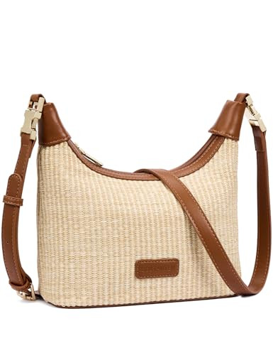 Amazon.com: BOSTANTEN Straw Crossbody Bags for Women Raffia Clutch Shoulder Purse Handbags for Be... | Amazon (US)