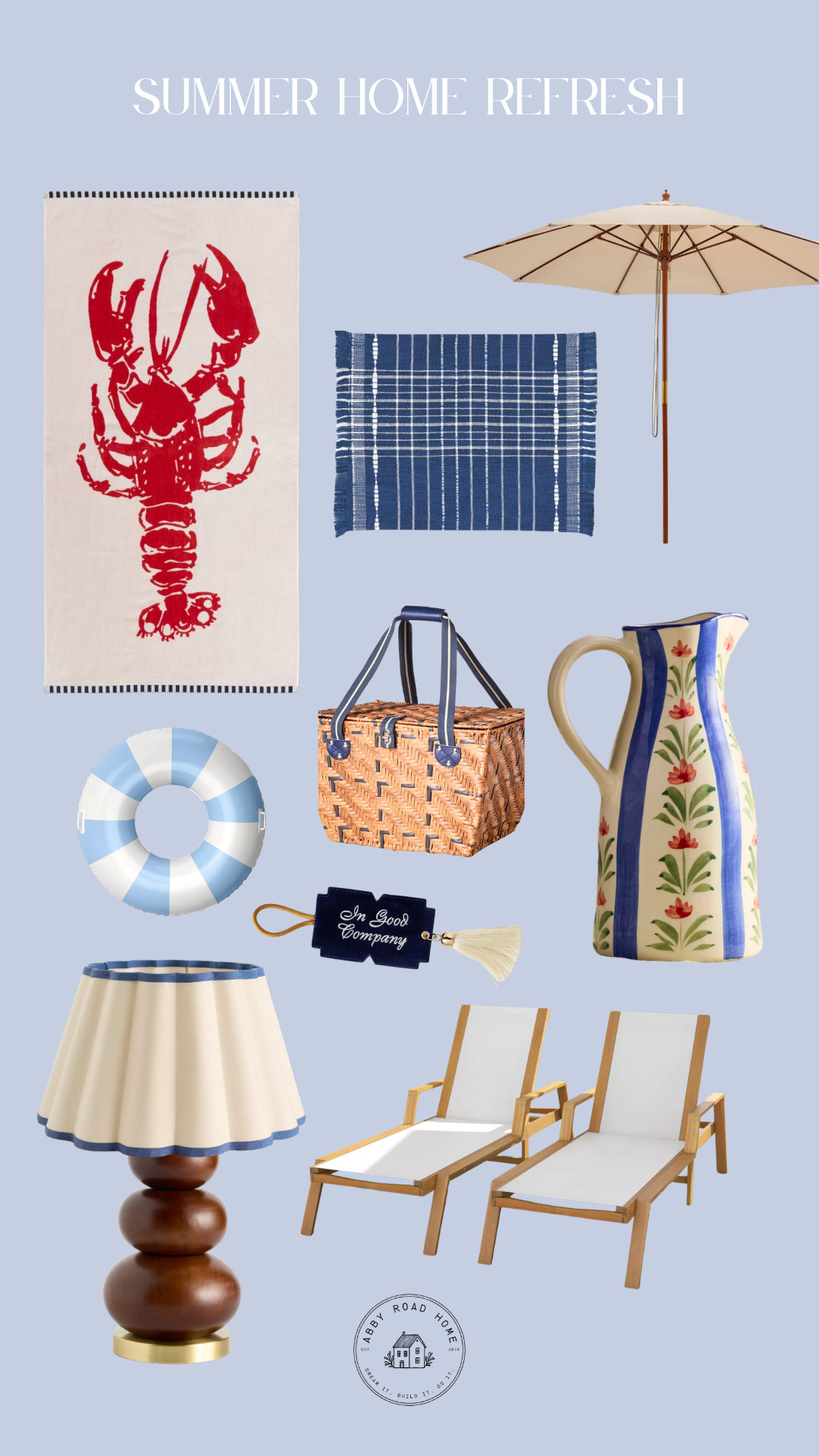 Summer home refresh, but make it coastal grandmother meets New England cottage. ⚓️🦞 Soft blues, classic stripes, wicker textures, and timeless pieces that make your home feel like a breezy escape all season long. From patio lounging to charming tabletop details, these are the pieces I'm loving for an effortless summer update.

#LTKHome #SummerDecor #CoastalDecor #CoastalGrandmother #NewEnglandStyle #HomeRefresh #SummerHome #CottageStyle #PatioDecor #OutdoorLiving #BlueAndWhiteDecor #ClassicInteriors #HomeInspiration #WickerDecor #AbbyRoadHome 

 
