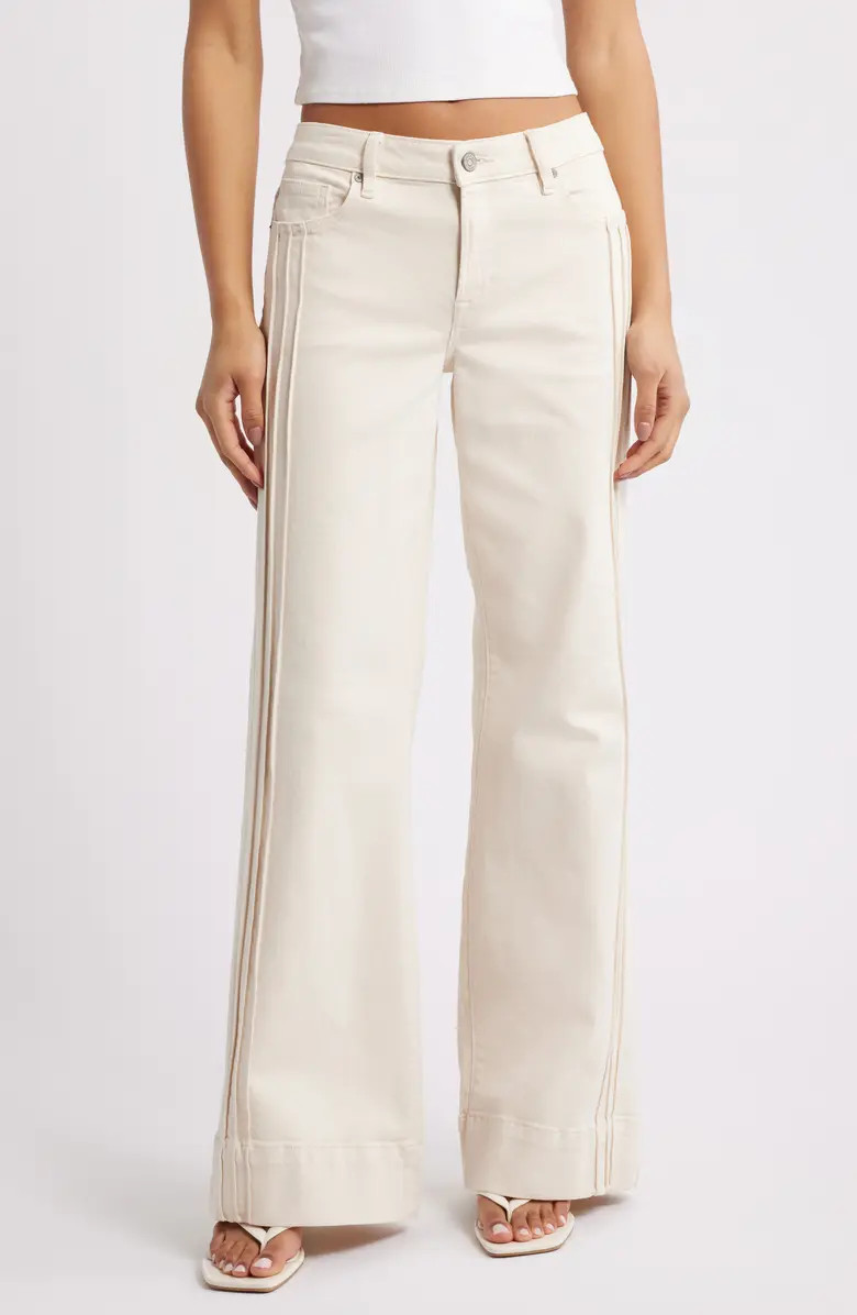 HIDDEN JEANS Pintuck Mid Rise Flare Jeans | Nordstrom | Nordstrom