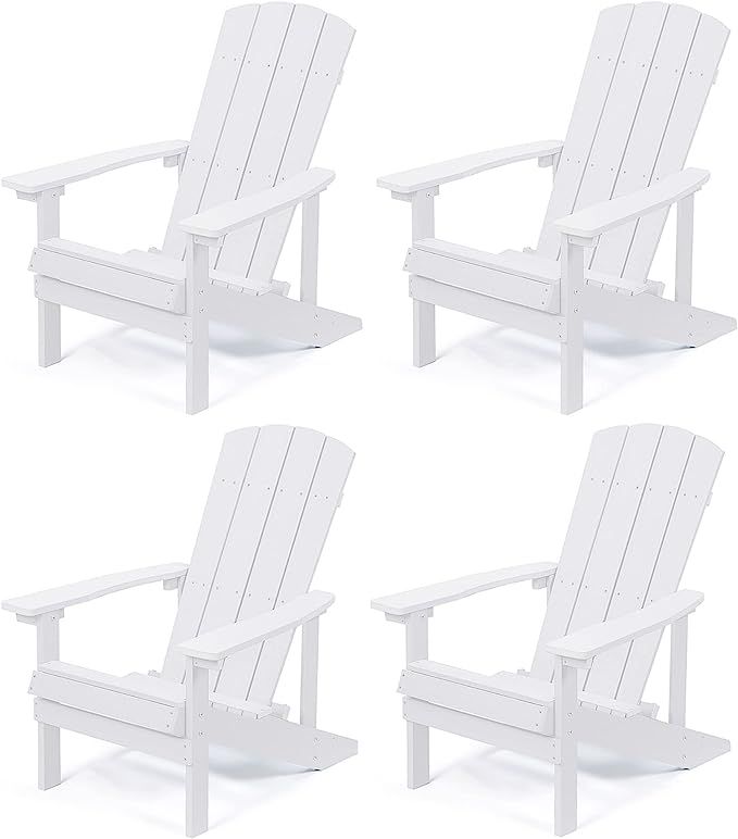Aok Garden Adirondack Chairs Set of 4 Weather Resistant, Hips Plastic Patio Chairs Outdoor Chairs... | Amazon (US)