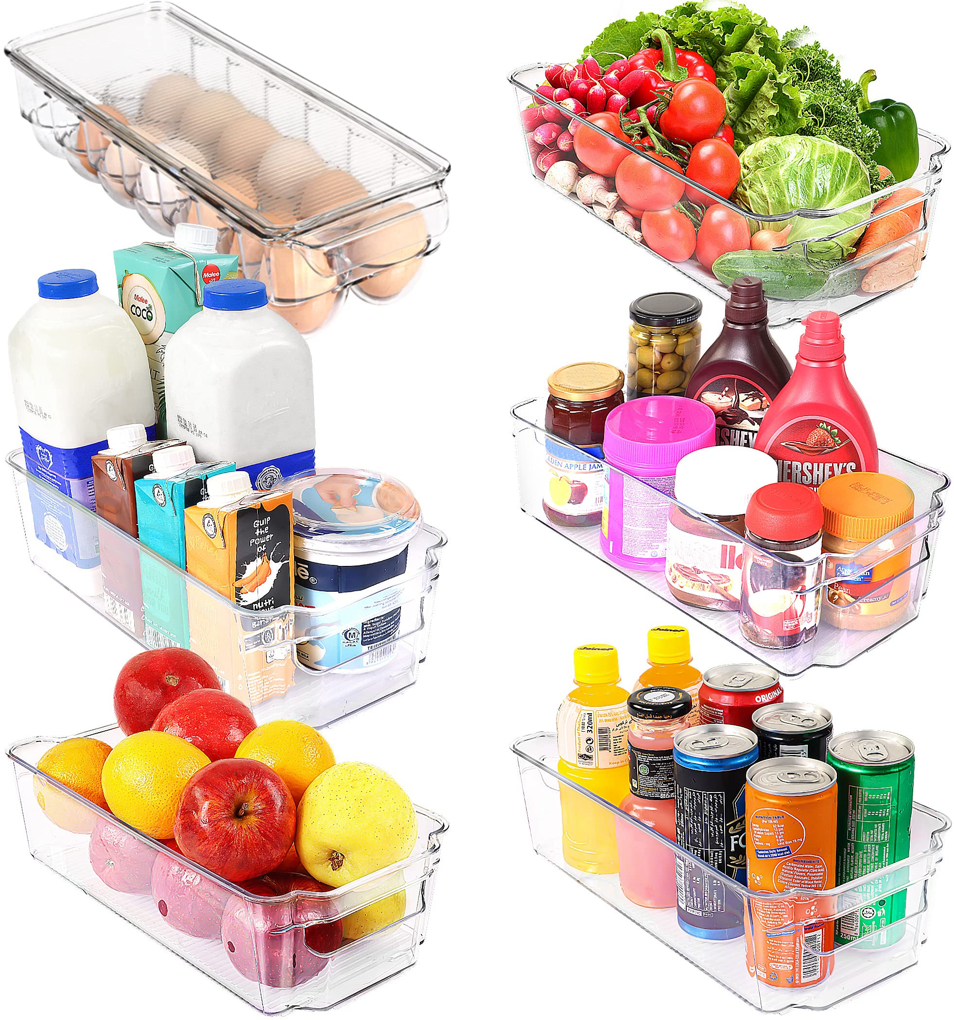 Utopia Home Set of 6 Fridge Organizer - Includes 6 Refrigerator Organizer Bins (5 Drawers & 1 Egg... | Amazon (US)