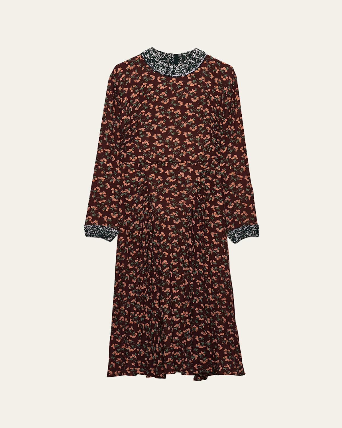 Floral-Print Silk Georgette Long-Sleeve Midi Dress | Bergdorf Goodman