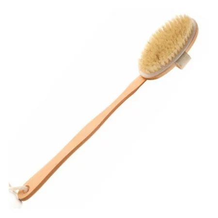 Dry Brushing Body Brush Natural Bristle Dry Skin Exfoliating Brush Long Handle Back Scrubber for Sho | Walmart (US)