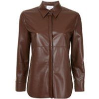 Nanushka faux leather shirt - Marron | Farfetch FR