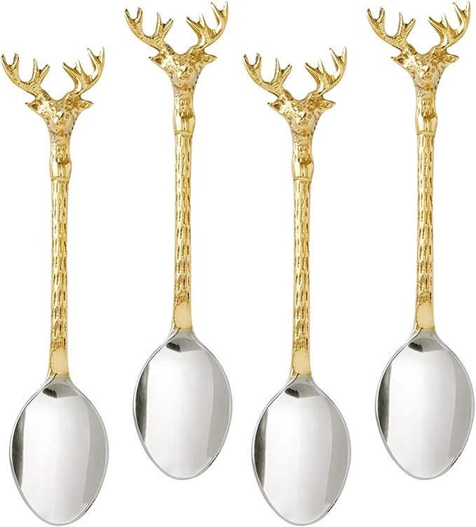 Santa Barbara Design Studio Holiday Charcuterie Accessories Mini Serving Spoons, Set of 4, Gold/S... | Amazon (US)