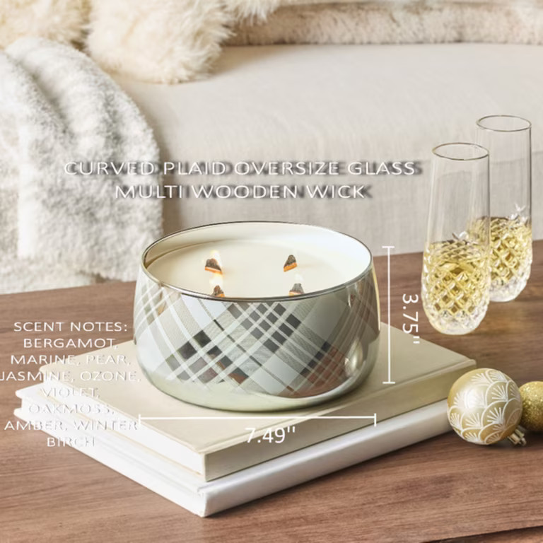 Better Homes & Gardens Silver Winter Sky Scented 4-Wick Wooden Jar Candle, 60 oz | Walmart (US)