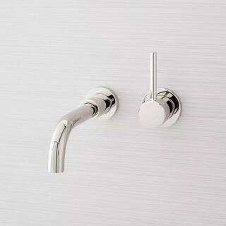 Lexia Single Handle Wall Mounted Bathroom Faucet in Polished Nickel | The Home Depot