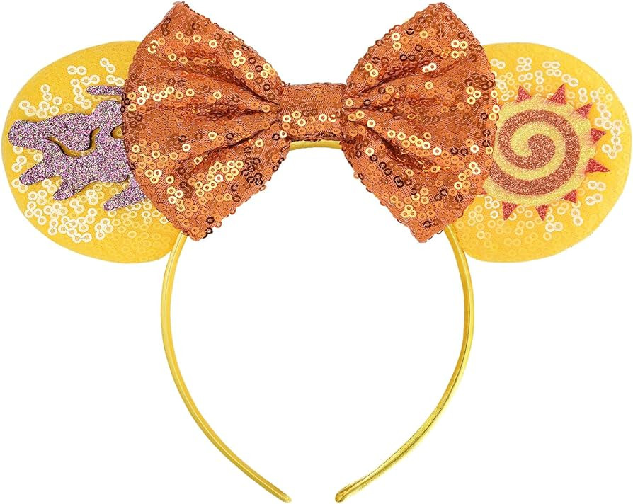 Sequin Simba Minnie Ears Headband, Lion King Mouse Ears, Animal Kingdom Park ears, Sparkle Rose G... | Amazon (US)