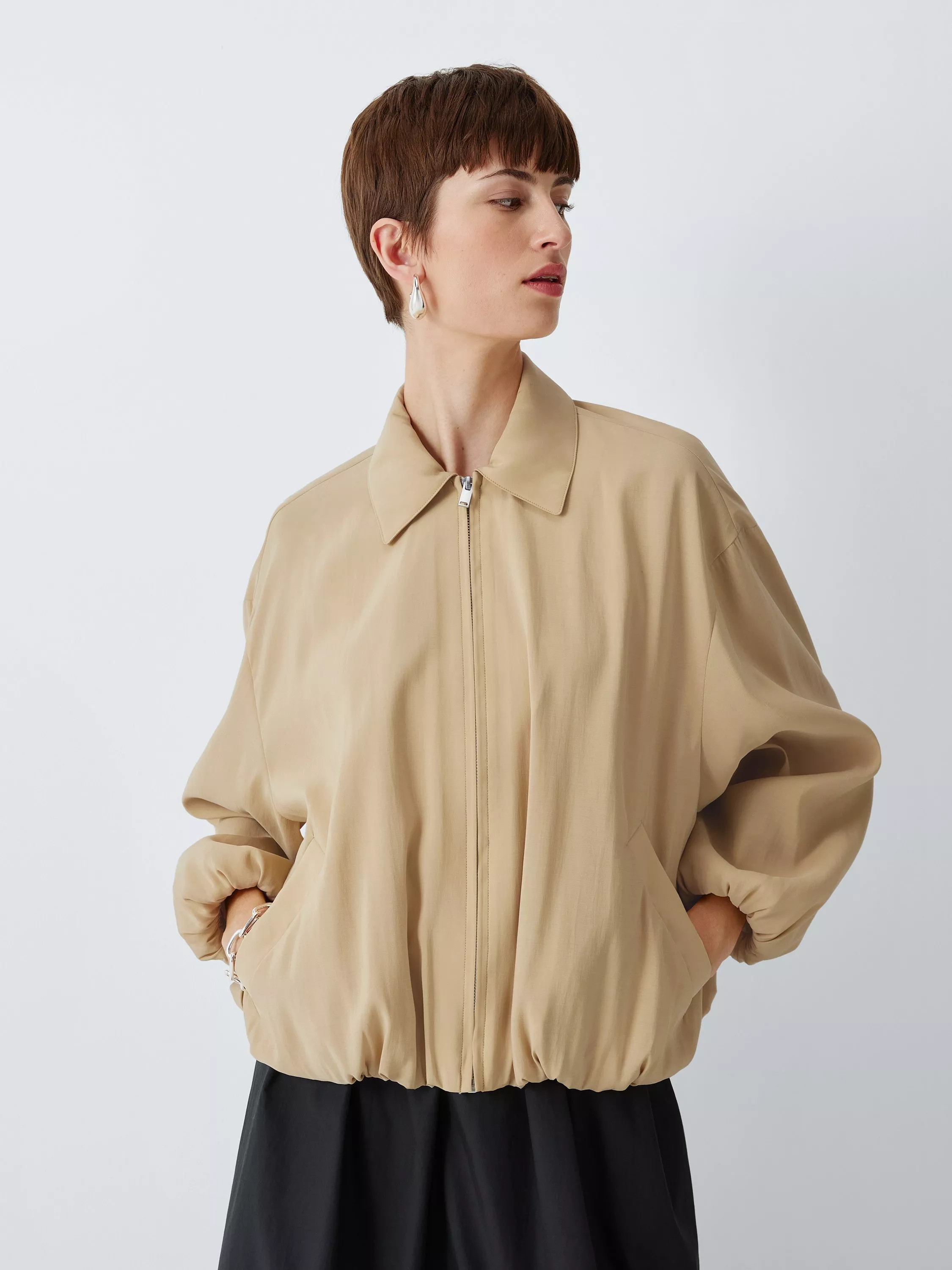 Blouson Sleeve Jacket, Natural | John Lewis (UK)
