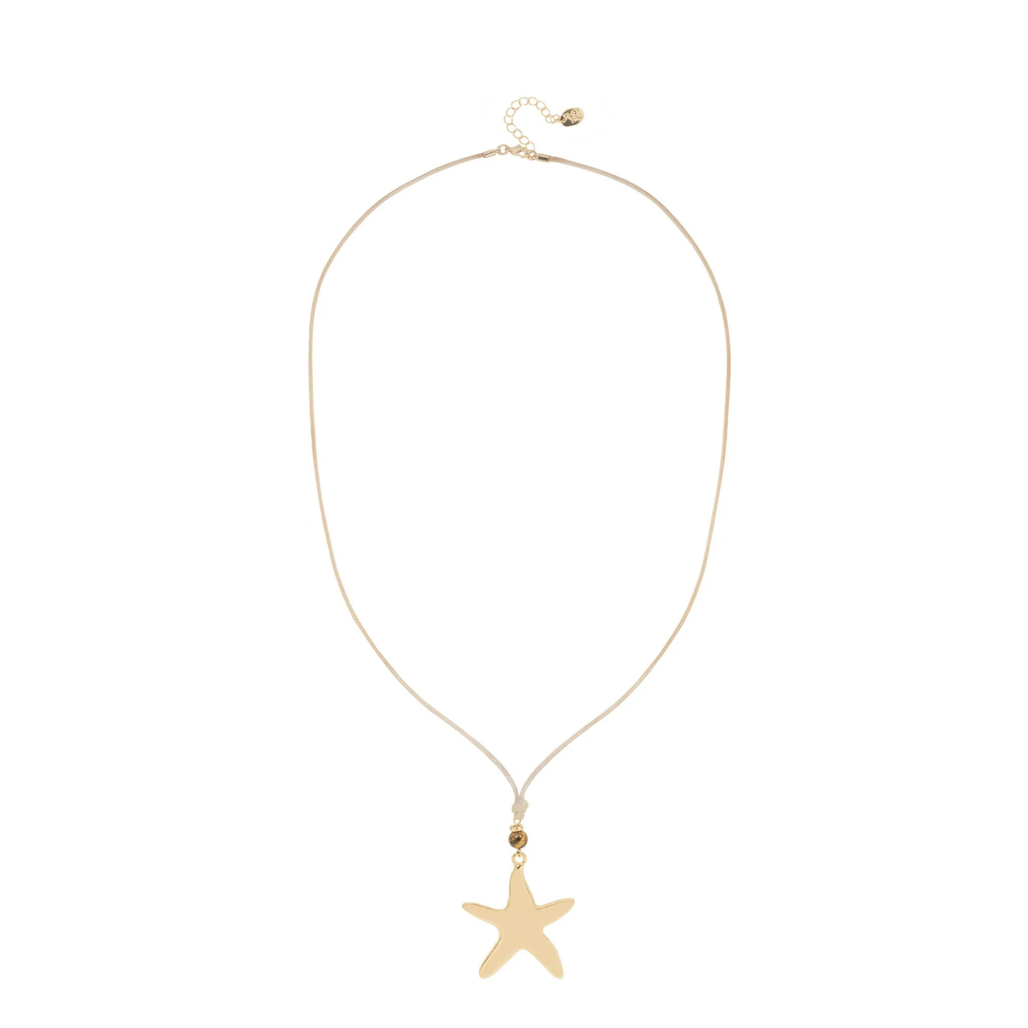 Time and Tru Starfish Pendant Necklace with Corded Design and Golden Details | Walmart (US)