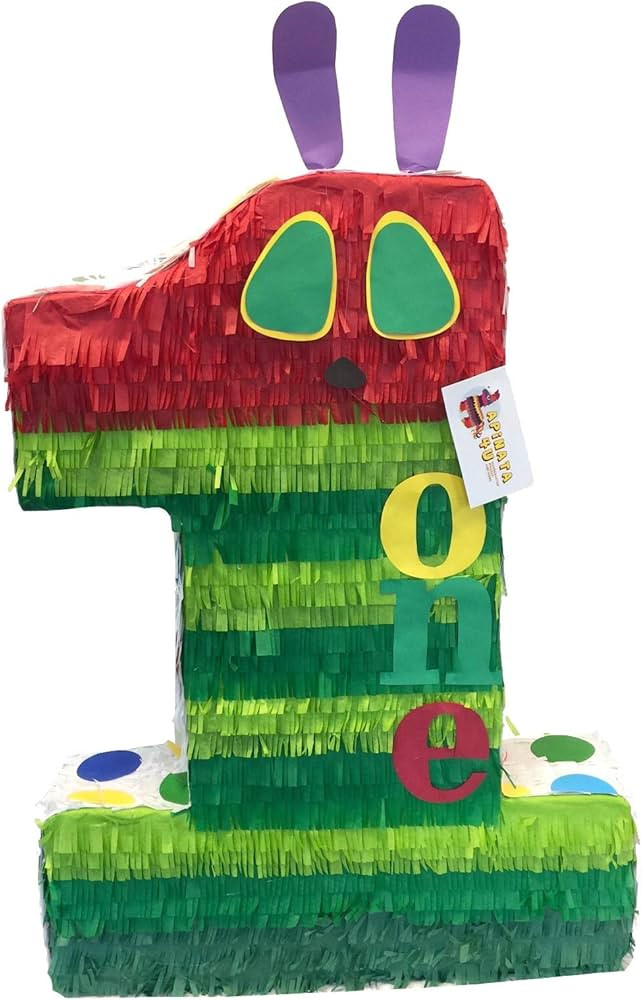 20" Tall Caterpillar Theme Number One Piñata First Birthday Party Supplies | Amazon (US)