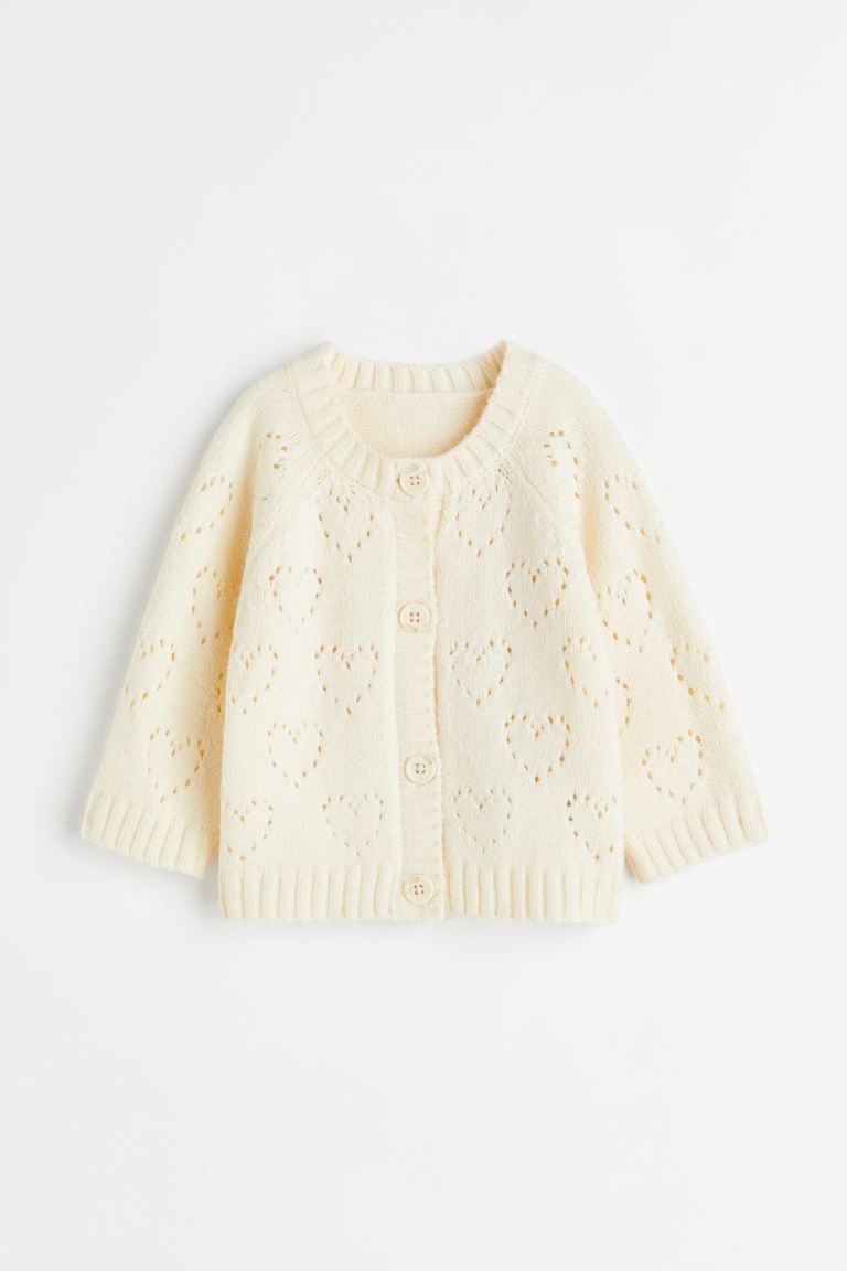 Textured-knit Cardigan - Natural white - Kids | H&M US | H&M (US + CA)