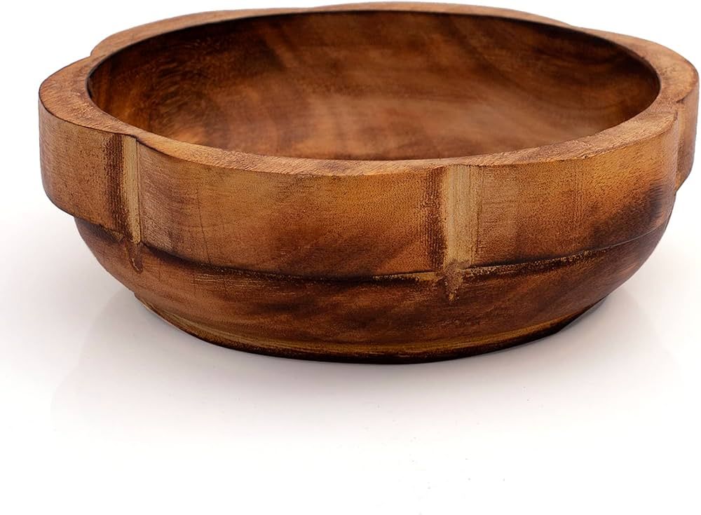 Beautiful Handmade 6 x 2" Decorative Wood Snack Serving Bowl For Dry Fruits Chips Coffee Table Co... | Amazon (US)