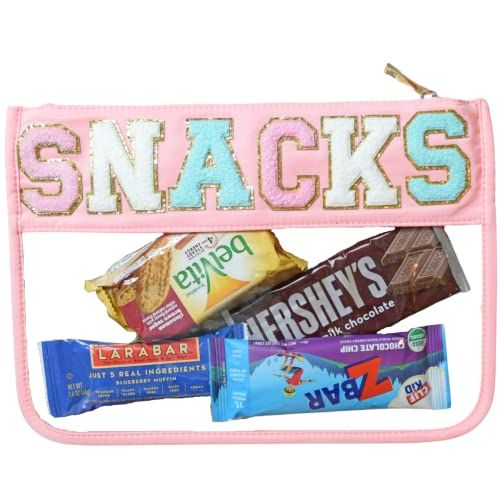Clear Pouch with Patches, Varsity Letter Patches, Personalized Gift, Clear Bag, Makeup Bag, Snack... | Amazon (US)