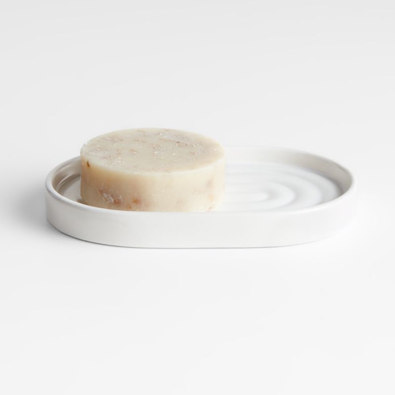 Chet White Ceramic Soap Dish/Sponge Holder + Reviews | Crate & Barrel | Crate & Barrel