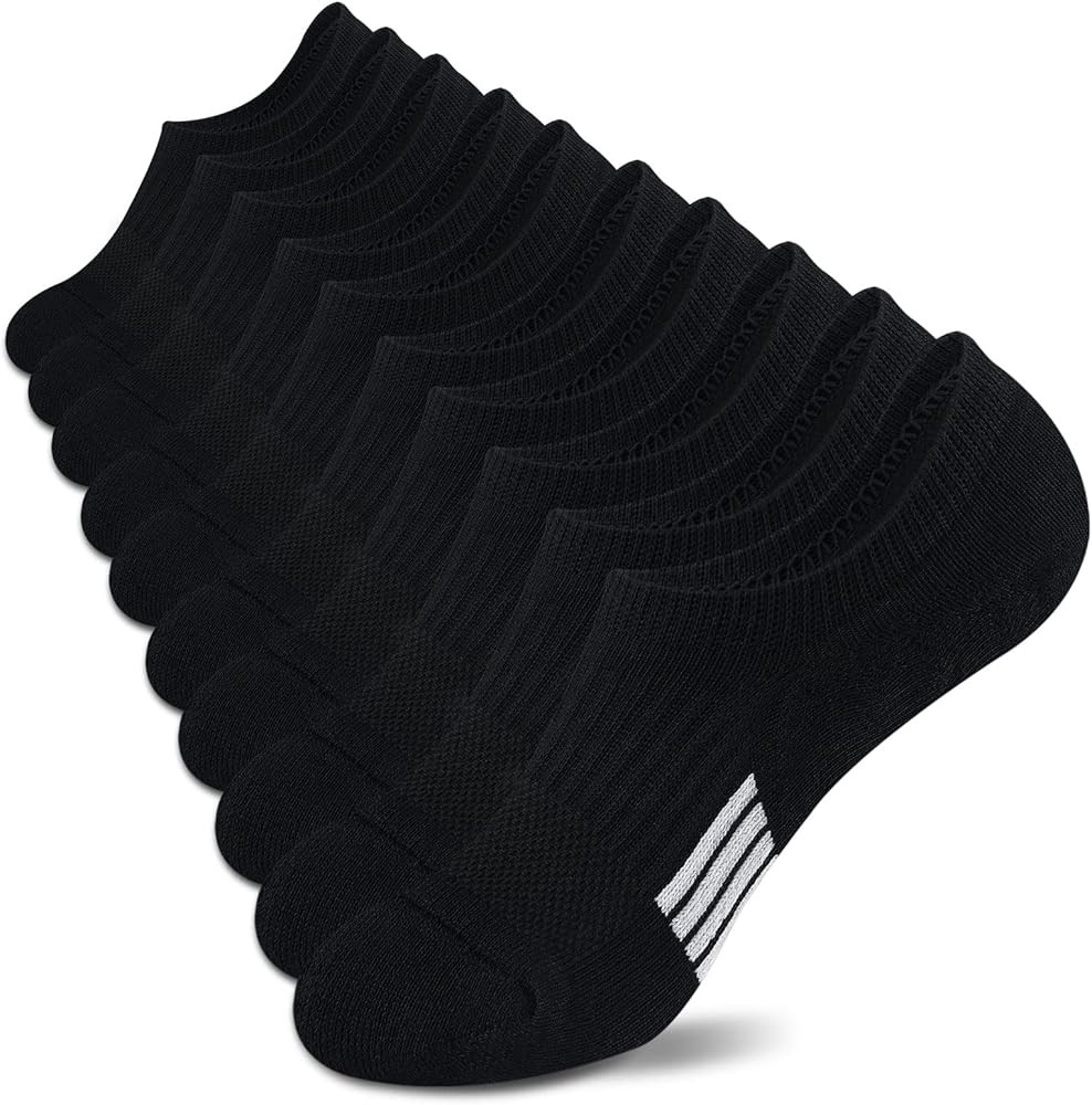 No Show Socks Womens Athletic Cushion Ankle Footies Low Cut 5-6 Pairs | Amazon (US)