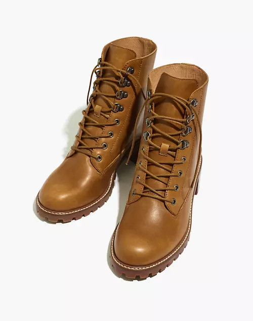 The Julien Lace-Up Lugsole Boot in Leather | Madewell