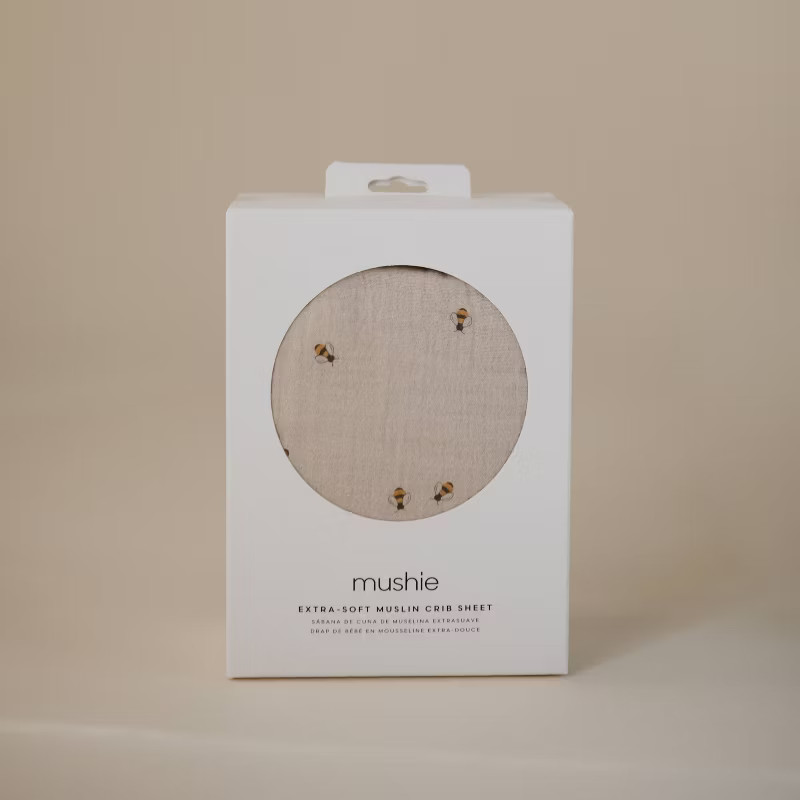 Mushie Extra Soft Muslin Crib Sheet - Bees | Target