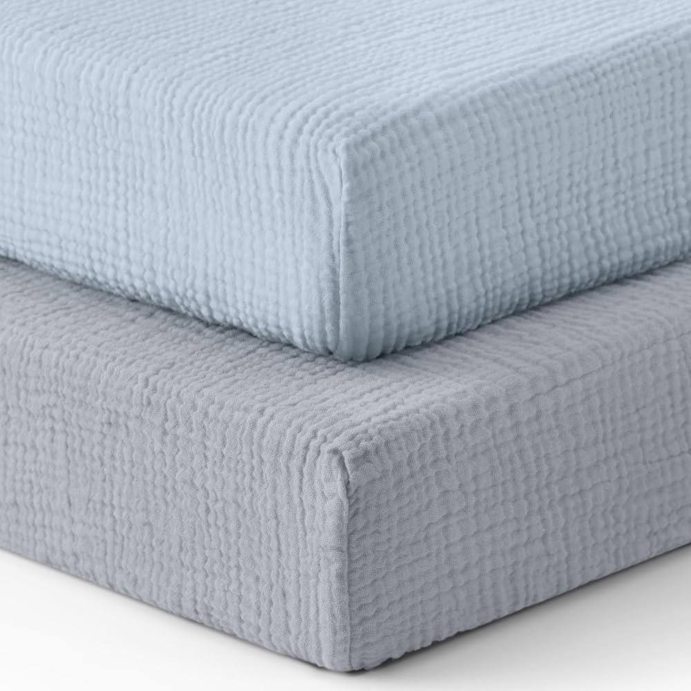 Blissful Diary Muslin Crib Sheets for Girl Boy, Boho Neutral Soft Cotton Baby Sheet for 52''x28''... | Amazon (US)