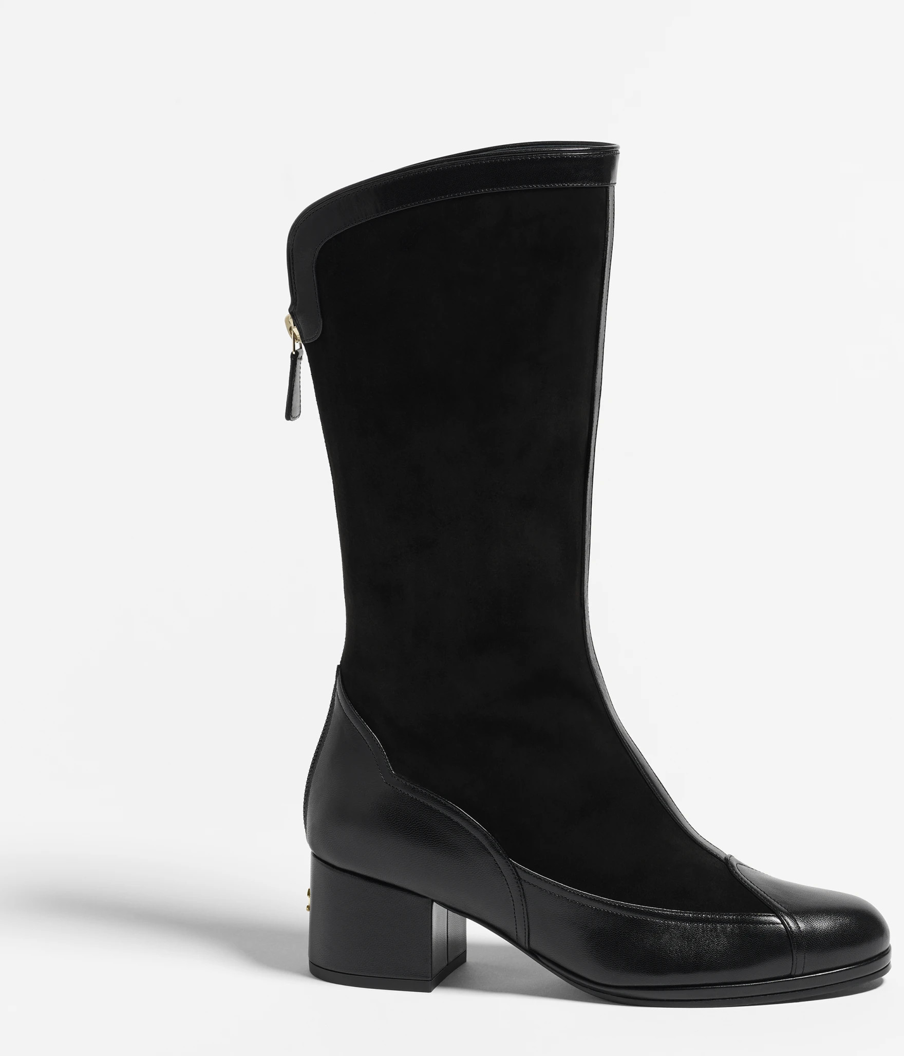High boots - Suede calfskin & lambskin, black — Fashion | CHANEL | Chanel, Inc. (US)
