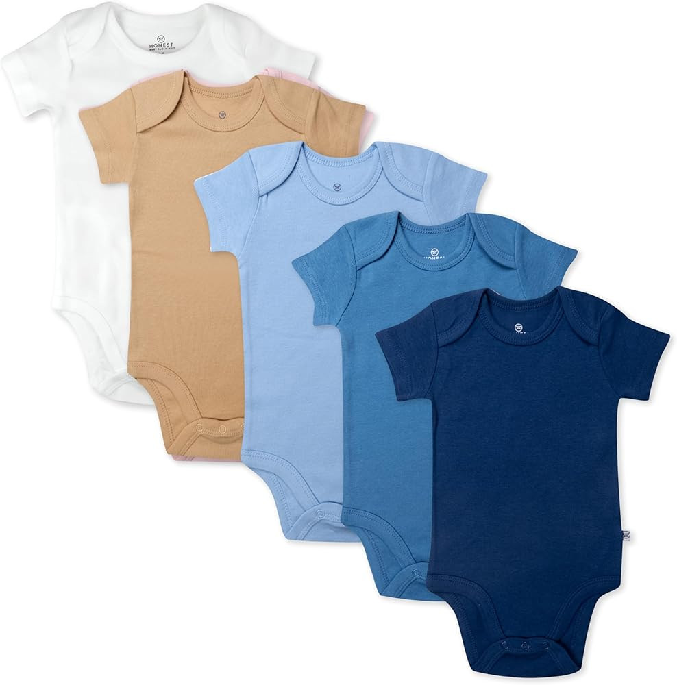 HonestBaby baby-girls 5-pack Short Sleeve Bodysuits One-piece 100% Organic Cotton for Infant Baby... | Amazon (US)