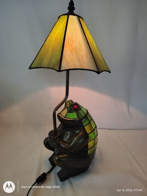 Tiffany Style Stained Green Art Glass Frog  Umbrella Lamp | eBay US