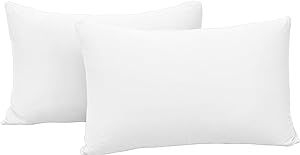 2-Pack Jersey Knit Pillow Cases Standard/Queen - Ultra Soft T-Shirt Like White Pillowcases Microf... | Amazon (US)