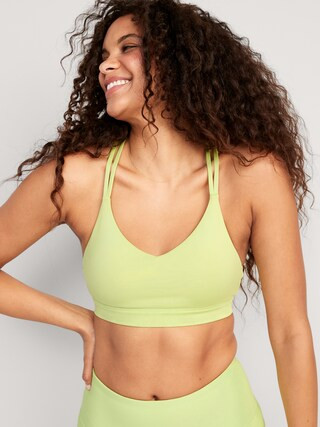Light Support Strappy V-Neck Sports Bra for Women | Old Navy (US)