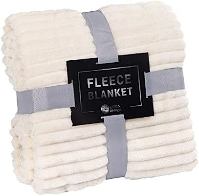 GREEN ORANGE Fleece Blanket King Size – 108x90, Lightweight, Milky White – Soft, Plush, Fluff... | Amazon (US)