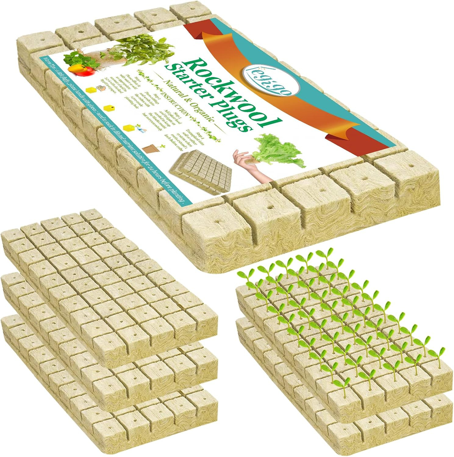 1 Inch Rockwool Cubes Seed Starter Plugs for Hydroponics, 300 Plugs | Amazon (US)