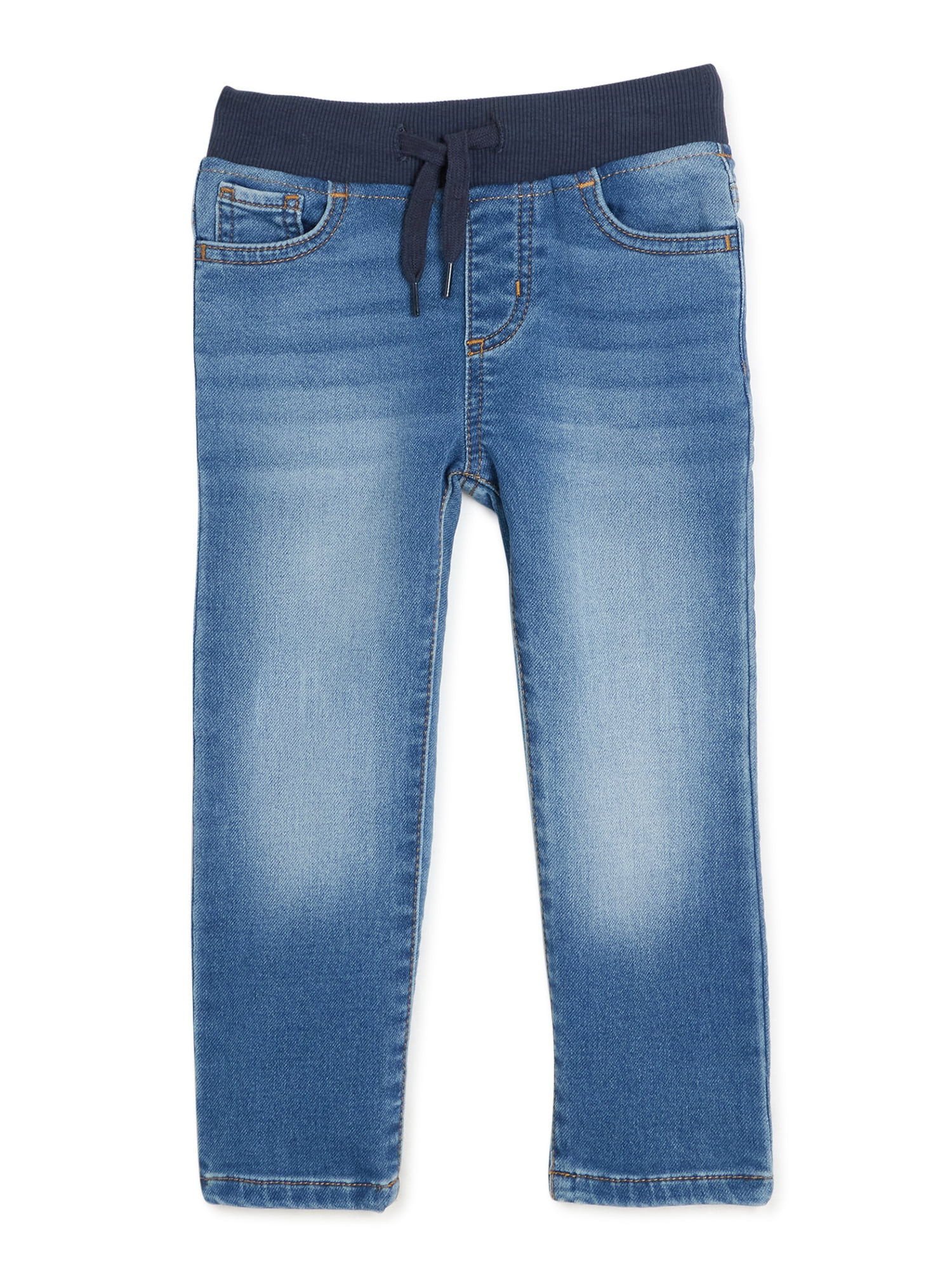 Wonder Nation Baby & Toddler Boys Stretch Knit Denim Jeans with Reinforced Knees, Sizes 12M-5T | Walmart (US)