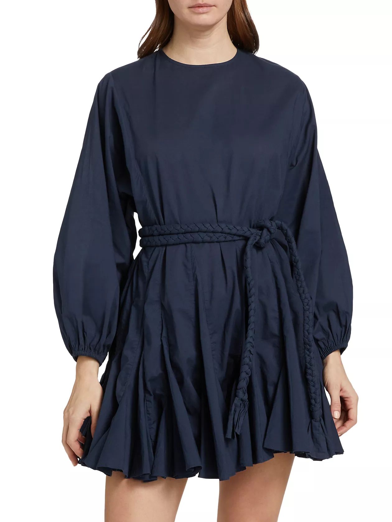 Ella Cotton Braided Belt Minidress | Saks Fifth Avenue