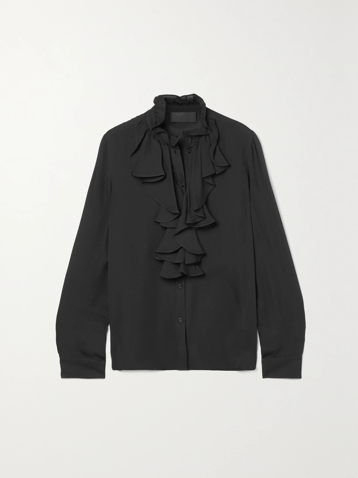 Nili Lotan - Lily Ruffled Silk Blouse - Black | NET-A-PORTER (US)