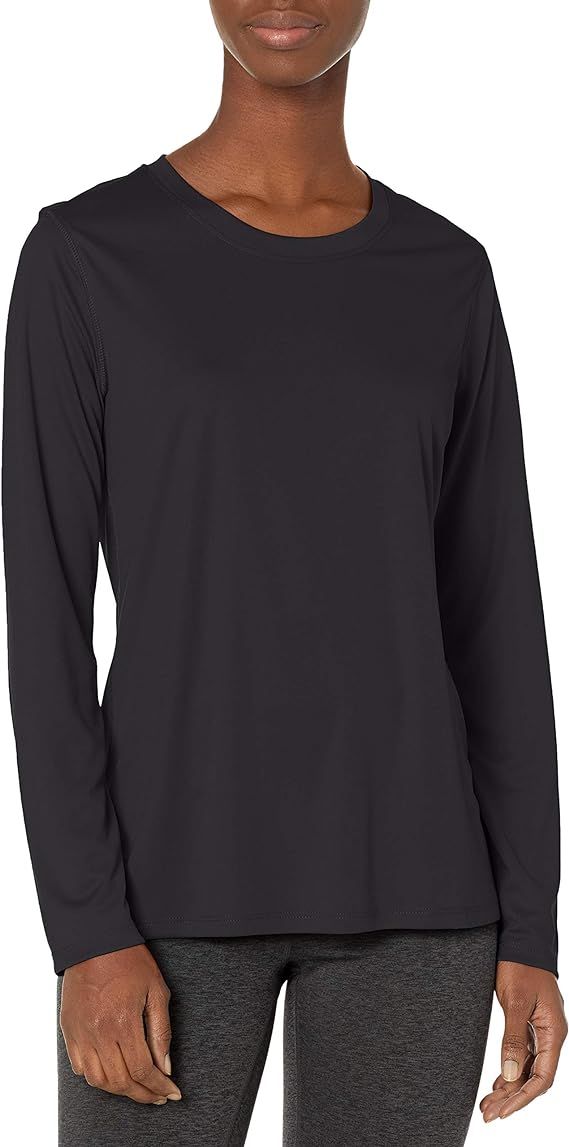 Hanes Women's Sport Cool Dri Long Sleeve Crewneck T-Shirt, Moisture-Wicking Performance Tee | Amazon (US)
