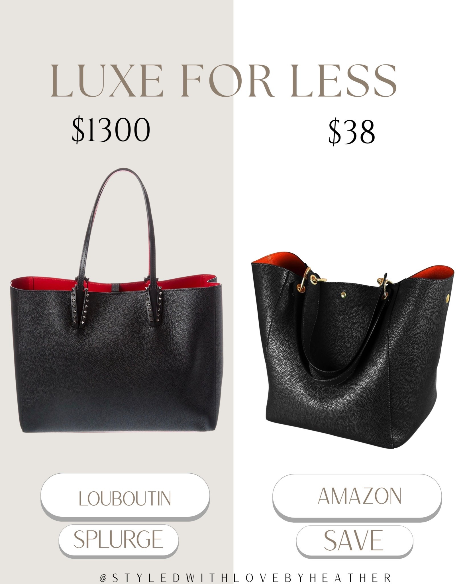 ✨ Luxe for Less: The Iconic Red-Bottom Inspired Tote ✨

Love the look of the classic designer tote with the signature red interior but not the $1,000+ price tag? This Christian Louboutin Inspired Amazon find gives the same sleek black leather look and bold red lining — timeless, polished, and perfect for everyday wear, work, or travel.

Designer-inspired style without the splurge.

Shop the Splurge vs. Save on my LTK ✨

 

 #LTKootd #LTKstorytime #LTKTravel