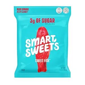 SmartSweets Sweet Fish, Candy with Low Sugar (3g), Low Calorie(100), Plant-Based, Free From Sugar... | Amazon (US)