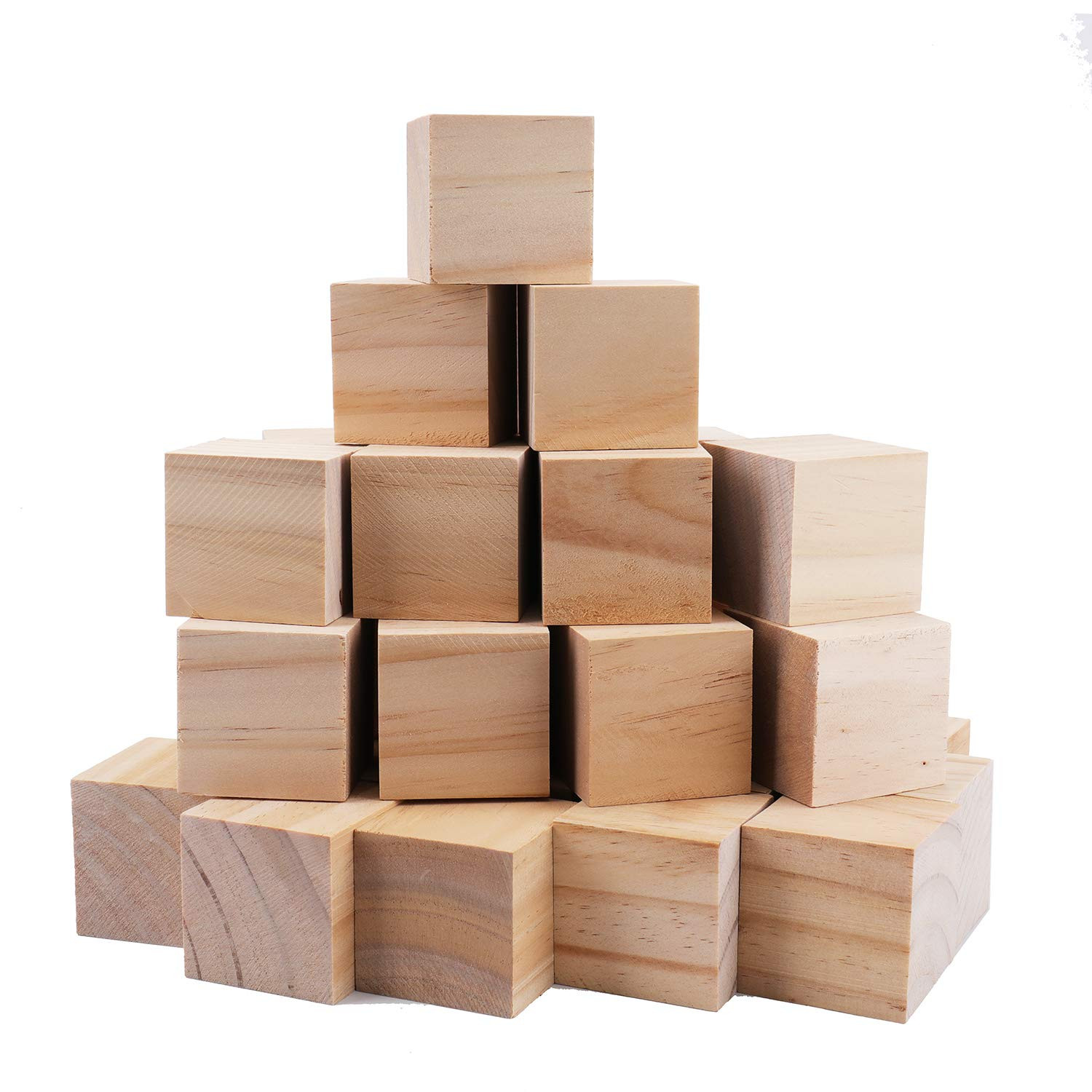 Tosnail 50 Pack 1.5 Inches Unfinished Wooden Cubes Wooden Blocks - Great for Crafts Making | Amazon (US)