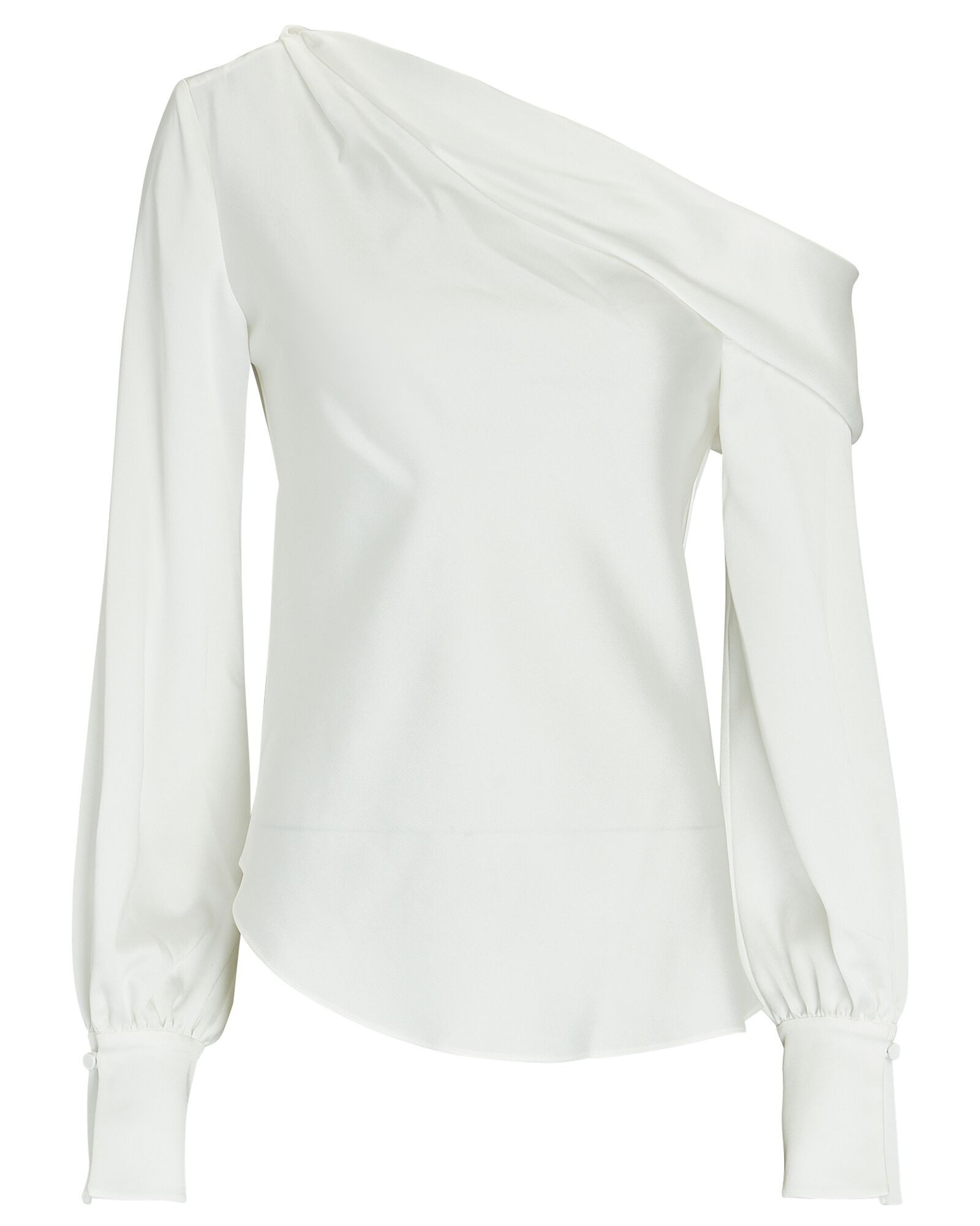 Elise Satin One-Shoulder Blouse | INTERMIX