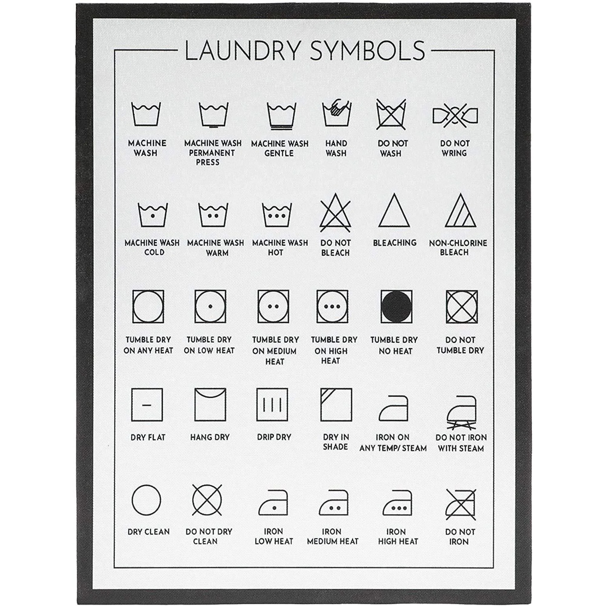 Juvale Wood Laundry Room Symbols Guide Sign Wall Decor Art Plaque, White 11.8"x15.7" | Walmart (US)