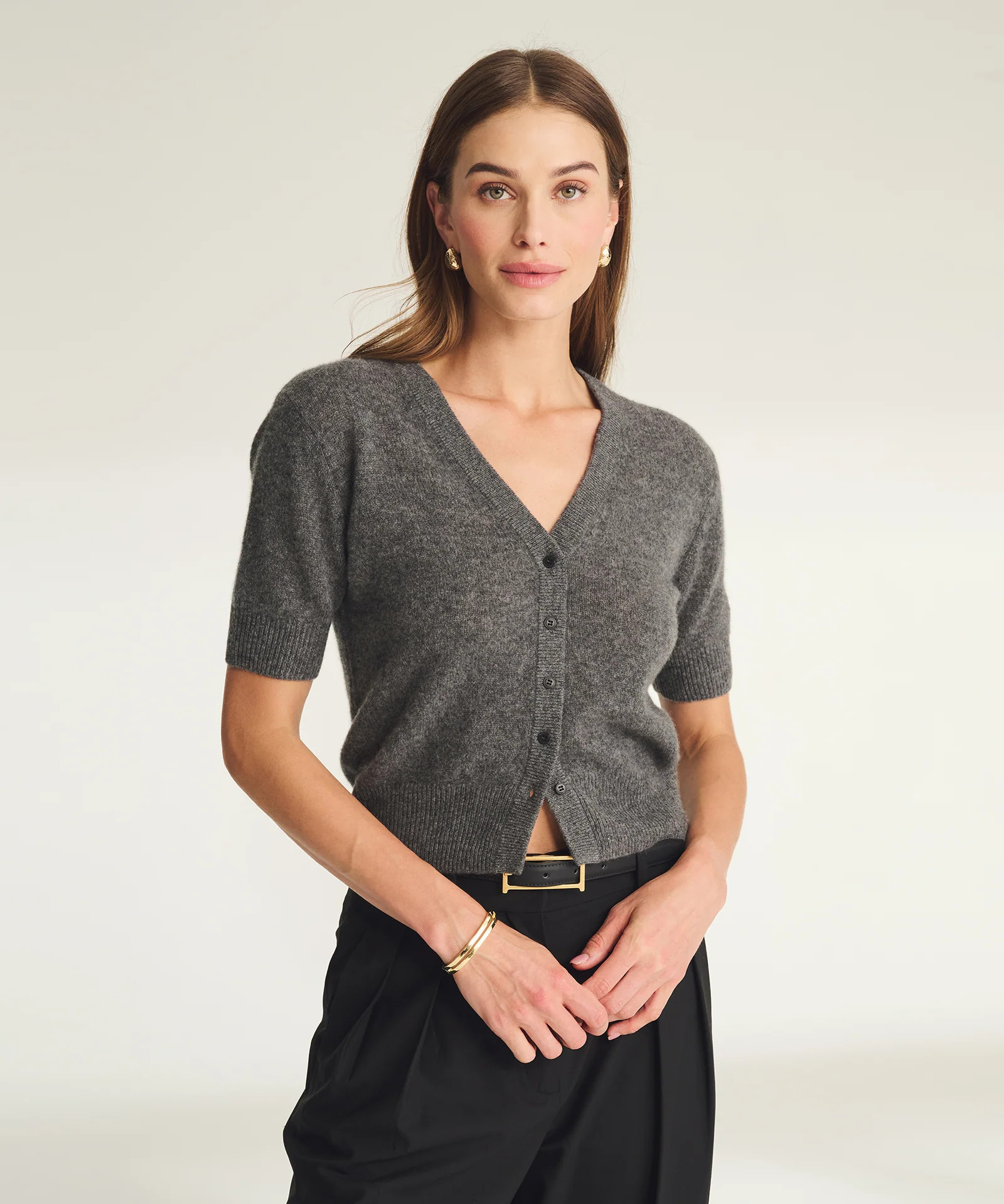 Lightweight Cashmere Short Sleeve Cardigan | NAADAM