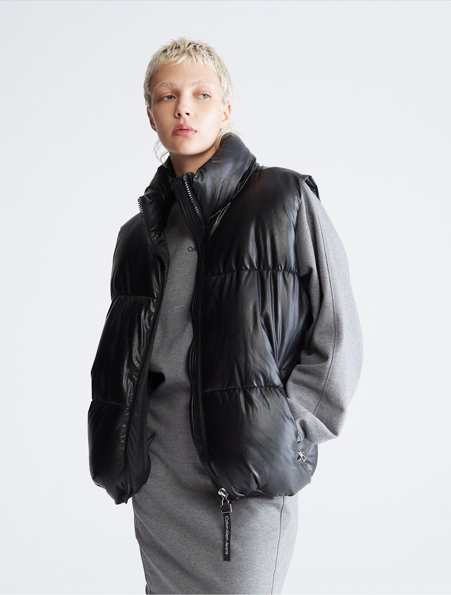 Faux Leather Puffer Vest | Calvin Klein | Calvin Klein (US)