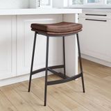 Upholstered Counter Height Metal Bar Stool | Nathan James