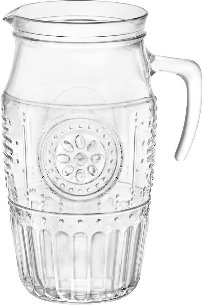 Bormioli Rocco Romantic, Elegant Floral Glass Pitcher, 60.75 oz, Made In Italy. | Amazon (US)