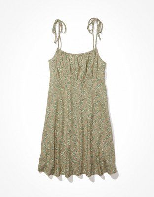 AE Ruched Square Neck Mini Dress | American Eagle Outfitters (US & CA)