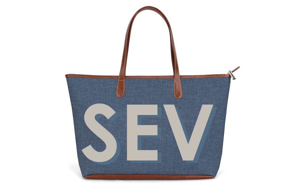 St. Anne Zippered Tote Monogram Stripe | Barrington Gifts