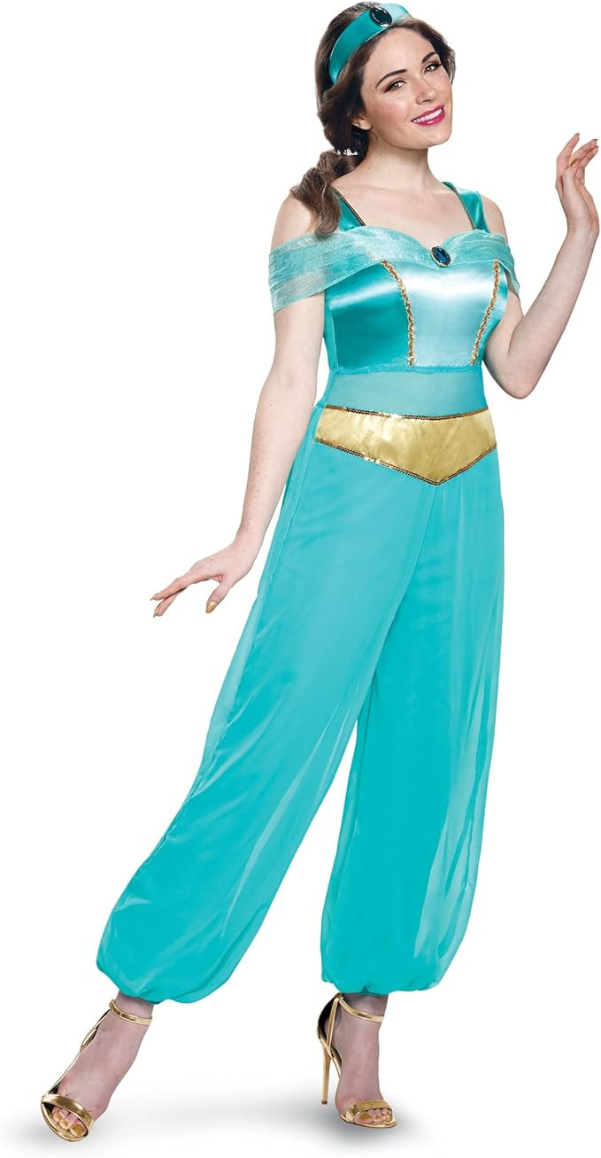 Disney Princess Jasmine Deluxe Costume, Officially Licensed Disney Princess Adult Costume | Amazon (US)